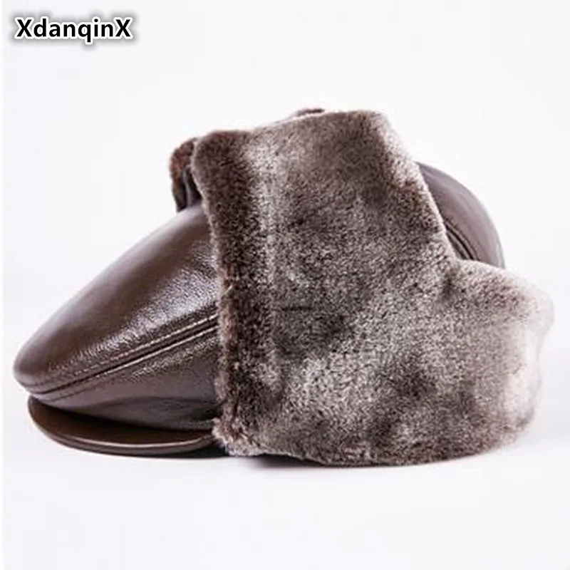 Мужская Теплая Лыжная Шапка xdangqinx теплая шапка-бомбер из натуральной кожи
