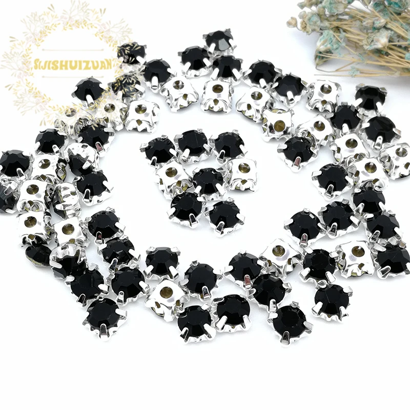 3mm 4mm 5mm 6mm 7mm 8mm Black Diamond Round Shape Glass Crystal Rhinestones With Silver Claw Diy Wedding Dress Accessories
3mm 4mm 5mm 6mm 7mm 8mm Black Diamond Round Shape Glass Crystal Rhinestones With Silver Claw Diy Wedding Dress Accessories