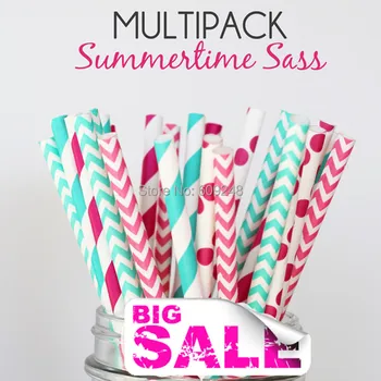 125pcs Mixed Colors SUMMERTIME SASS Themed Paper Drinking Straws,Hot Pink and Aqua Chevron, Deep Pink Polka Dot and Striped
125pcs Mixed Colors SUMMERTIME SASS Themed Paper Drinking Straws,Hot Pink and Aqua Chevron, Deep Pink Polka Dot and Striped