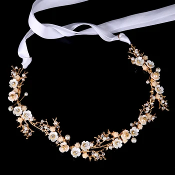 Handmade Gold Bride Flower Headpiece Girls Hair Jewelry Bridal Pearl Headbands Rhinestone Wedding Hair Band For Women
Handmade Gold Bride Flower Headpiece Girls Hair Jewelry Bridal Pearl Headbands Rhinestone Wedding Hair Band For Women