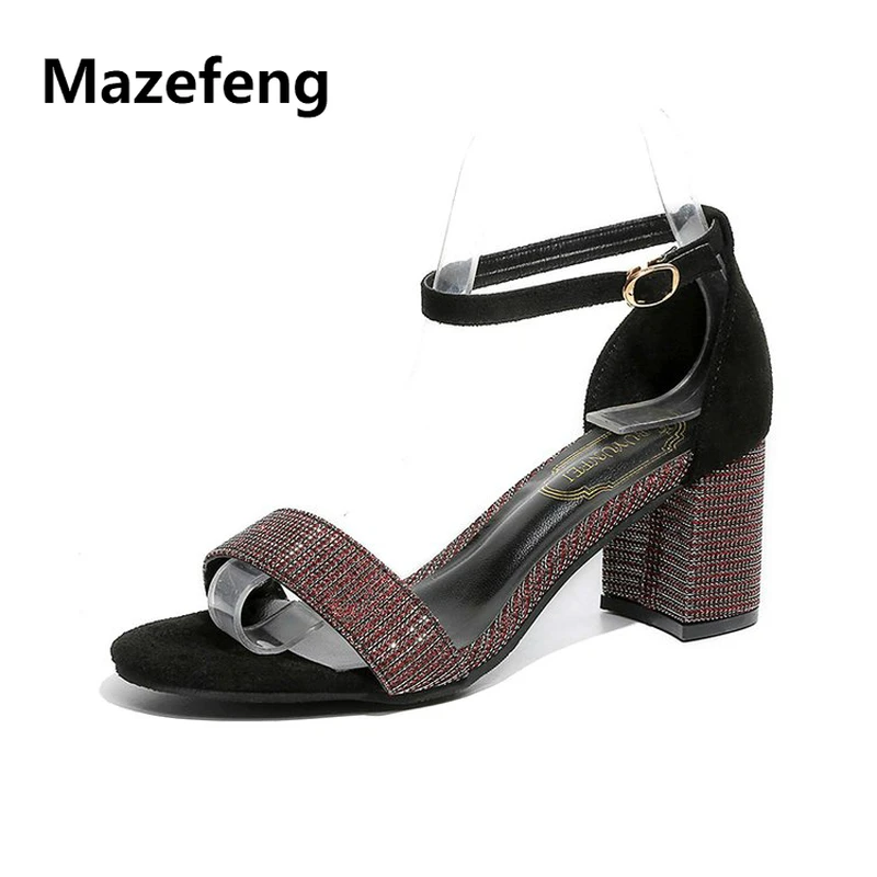 Mazefeng 2018 Summer Women High-heeled Shoes Mature Style Women Casual Sandals Buckle Strap Ladies Sandals Square Heels Bling
Mazefeng 2018 Summer Women High-heeled Shoes Mature Style Women Casual Sandals Buckle Strap Ladies Sandals Square Heels Bling