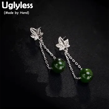 Uglyless Real 925 Sterling Silver Nature Green Jade Balls Drop Earrings Women Handmade Maple Leaves Brincos Luxury Jasper Bijoux
Uglyless Real 925 Sterling Silver Nature Green Jade Balls Drop Earrings Women Handmade Maple Leaves Brincos Luxury Jasper Bijoux