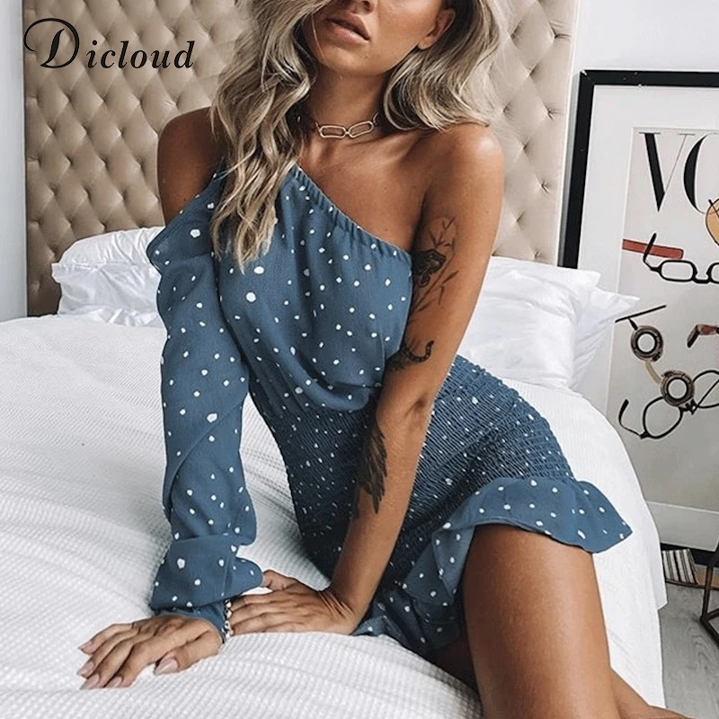 Dicloud Polka Dot Sexy Wrap Bodycon Summer Dress Women Blue Elegant Mermaid Bandage Sundress One-Shoulder Evening Party Dresses
Dicloud Polka Dot Sexy Wrap Bodycon Summer Dress Women Blue Elegant Mermaid Bandage Sundress One-Shoulder Evening Party Dresses
