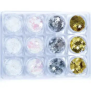 1 Box 12 Color Glitter 3D Ultrathin Sequins With 6 Design Snowflake Mickey Head Star Four Star Linellae for Nail Art Decors
1 Box 12 Color Glitter 3D Ultrathin Sequins With 6 Design Snowflake Mickey Head Star Four Star Linellae for Nail Art Decors