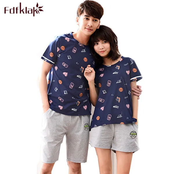 Summer Fashion Cotton Short Sleeve Pajamas For Couples Pyjama Short Pijama Sexy Night Wear Pyjama Women Tracksuit M-XXL Q213
Summer Fashion Cotton Short Sleeve Pajamas For Couples Pyjama Short Pijama Sexy Night Wear Pyjama Women Tracksuit M-XXL Q213