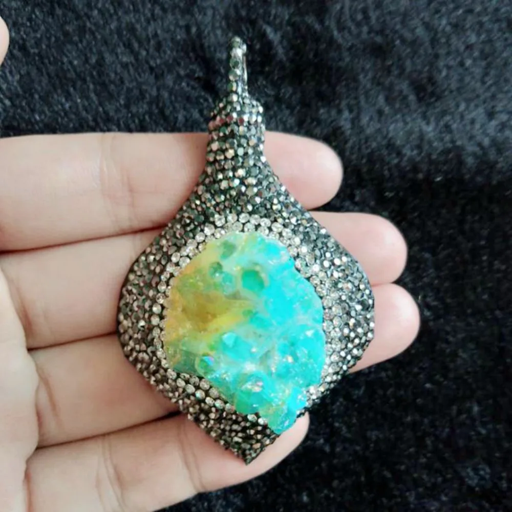 

Beautiful Nature Stone Pendants Necklace for Jewelry Making Fashion Woman Pendulum Bijoux High Quality Pingente Gift