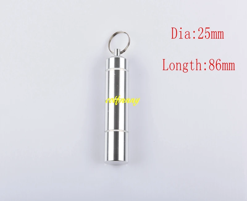 100pcs/lot 25*86mm Big size Travel Protable 4 parts Aluminum Pill Box Case Outdoor Bottle storage box Jar Tan
100pcs/lot 25*86mm Big size Travel Protable 4 parts Aluminum Pill Box Case Outdoor Bottle storage box Jar Tan