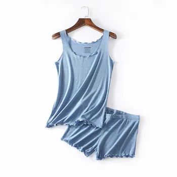 Summer Plus Size Pajama Shorts Sleeveless Vest Set Women's Threaded Home Two-Piece Set Casual Suit Solid Round Neck Loungewear
Summer Plus Size Pajama Shorts Sleeveless Vest Set Women's Threaded Home Two-Piece Set Casual Suit Solid Round Neck Loungewear