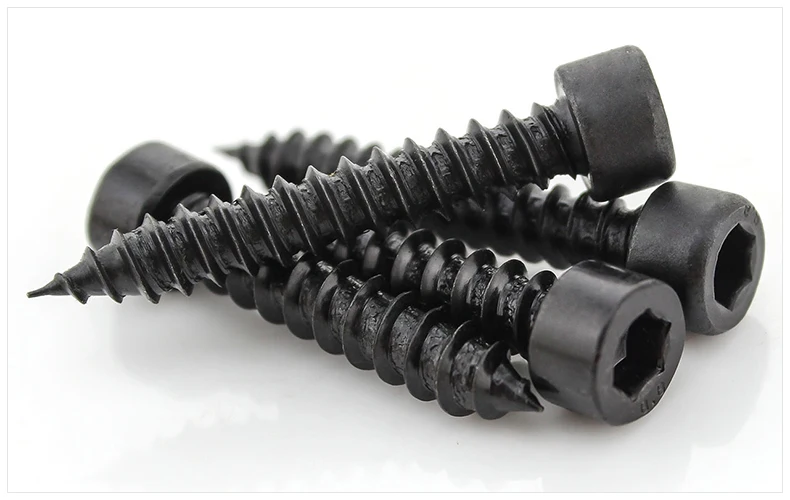 Cylinder head self-tapping screws hex socket carbon steel M6 screws black for audio speaker HA screws