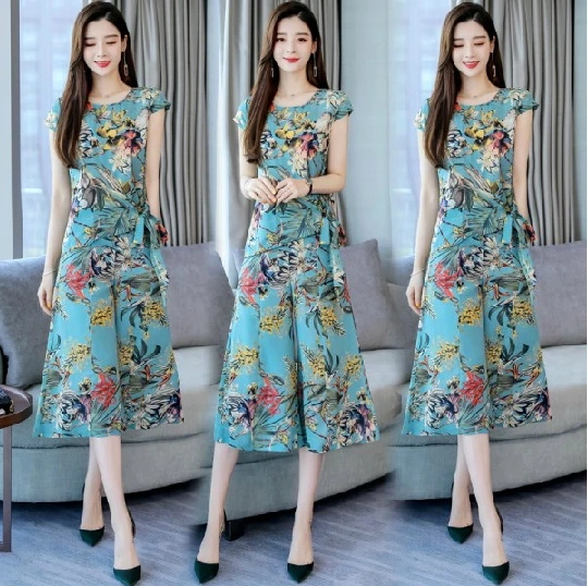 New Arrival Summer Lady Two Piece Suits Elegant Female Floral Printed Blouse Tops Set Fashion Chiffon Blouse With Wide Leg Pant
New Arrival Summer Lady Two Piece Suits Elegant Female Floral Printed Blouse Tops Set Fashion Chiffon Blouse With Wide Leg Pant
