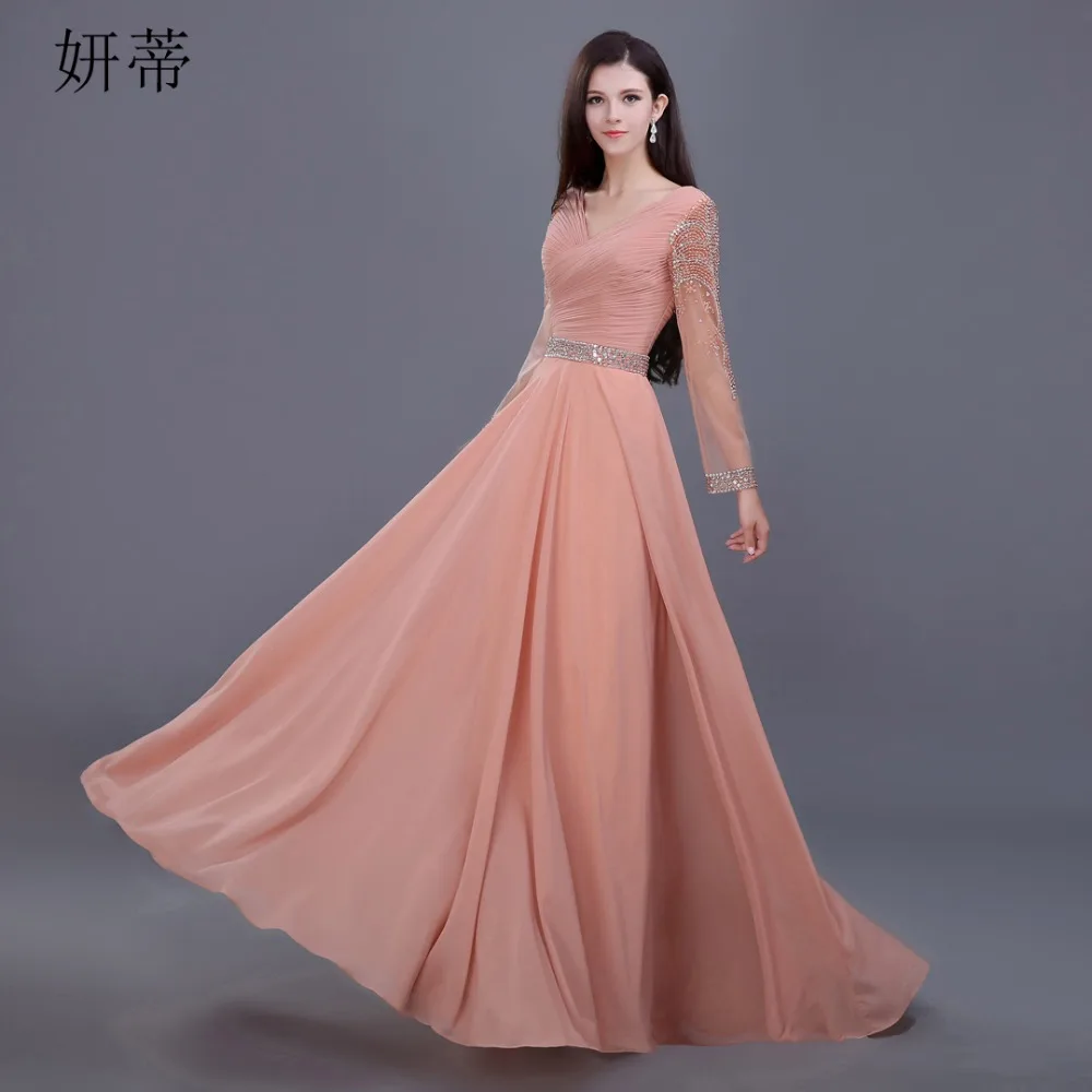 Elegant Chiffon Evening Party Dress 2019 Criss-Cross Pleated V-Neck Beading Crystal Sequin Tulle Sleeve Prom Gown with Belt
Elegant Chiffon Evening Party Dress 2019 Criss-Cross Pleated V-Neck Beading Crystal Sequin Tulle Sleeve Prom Gown with Belt