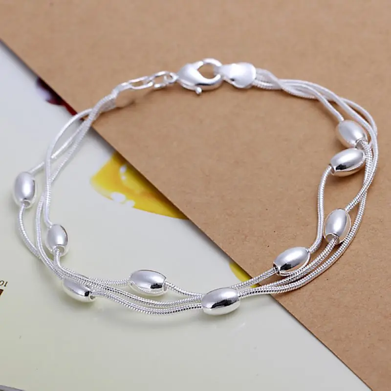 Kiteal Wholesale Silver fashion jewelry Three Line Gloss Ball Bracelet beads trendy chain 20cm Armband/pulsera 925 stamp
Kiteal Wholesale Silver fashion jewelry Three Line Gloss Ball Bracelet beads trendy chain 20cm Armband/pulsera 925 stamp