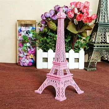 

18cm Color Paris Eiffel Tower Metal Crafts Figurine Statue Europe Home Decors Souvenir Wedding Birthday Gift