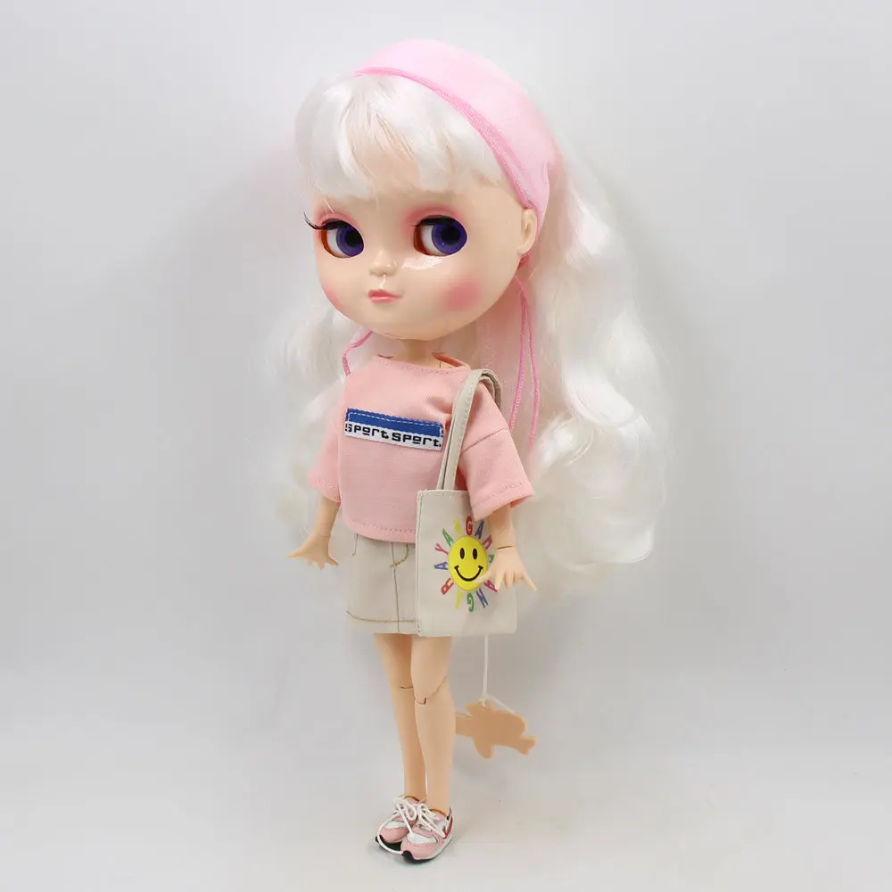 

Fortune Days ICY DBS Doll 1/6 Clothes New cute pink summer suit headwear bag for Neo blyth icy DBS doll 30cm toys