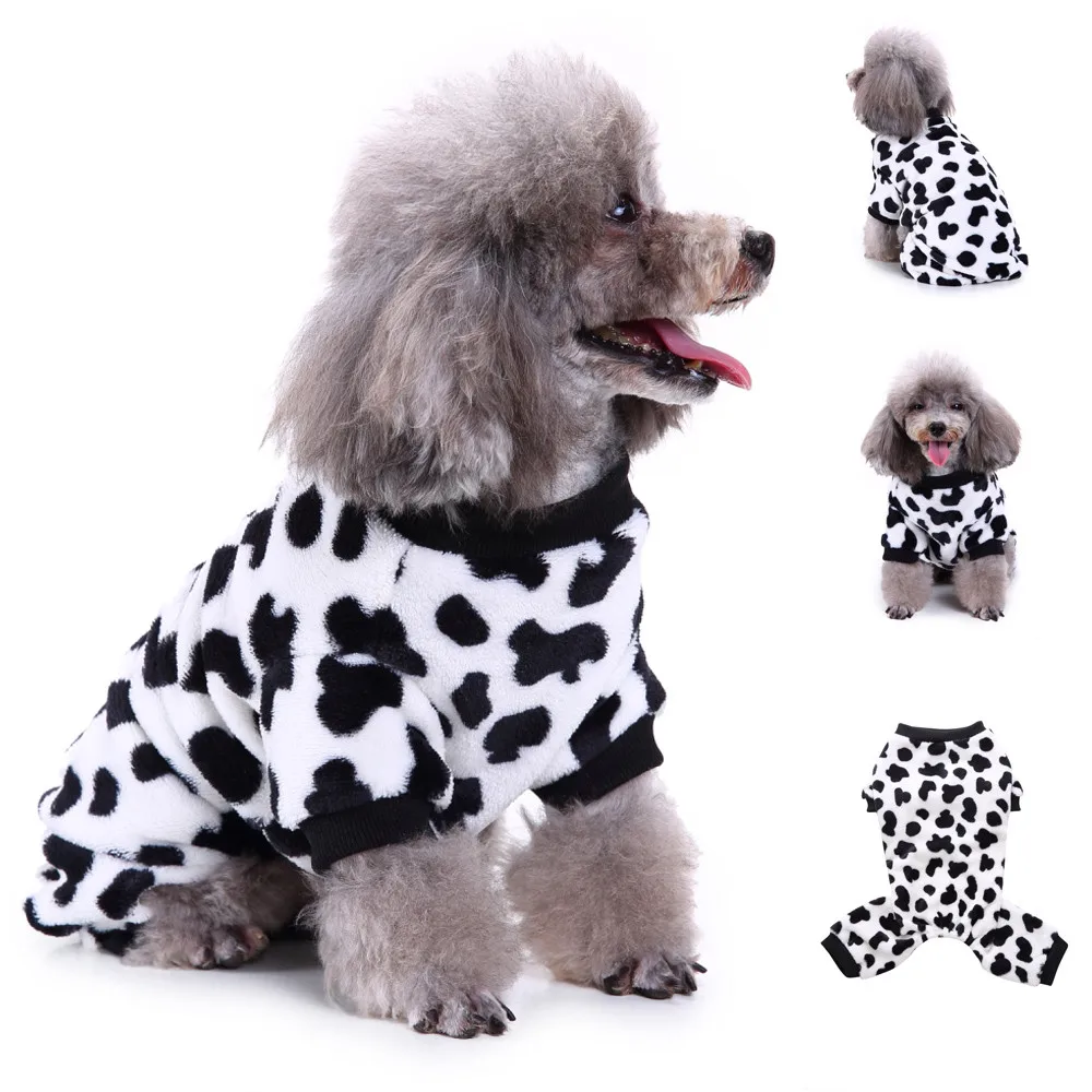 Pet Dog Pajamas Milk Cow Pattern Autumn/Winter Dog Jumpsuit with Feet Cute Soft Fleece Dog Clothes Puppy Coat White
Pet Dog Pajamas Milk Cow Pattern Autumn/Winter Dog Jumpsuit with Feet Cute Soft Fleece Dog Clothes Puppy Coat White
