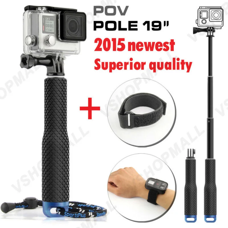 SOONSUN 19'' Aluminum Extendable Handheld Stick Telescopic Monopod Pole + Hand Strap Belt for GoPro Hero 7 6 5 4 3 2018
SOONSUN 19'' Aluminum Extendable Handheld Stick Telescopic Monopod Pole + Hand Strap Belt for GoPro Hero 7 6 5 4 3 2018