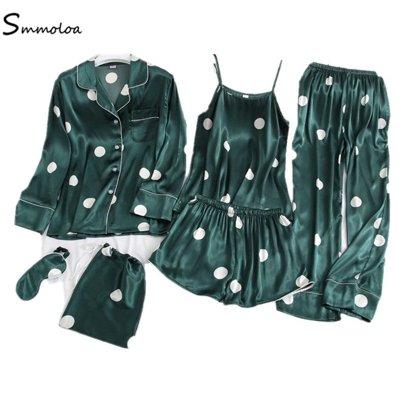 Smmoloa Women Sexy Silk Satin Robe+pants+top Sleepwear 7pcs pajama sets New Style
Smmoloa Women Sexy Silk Satin Robe+pants+top Sleepwear 7pcs pajama sets New Style