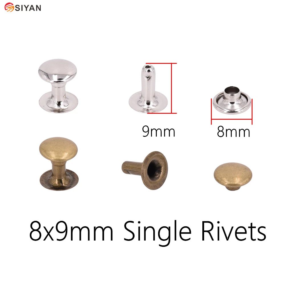 100pcs 8x9mm silver bronze gun-black round rivets for leather studs and spikes for clothes diy accessory
100pcs 8x9mm silver bronze gun-black round rivets for leather studs and spikes for clothes diy accessory