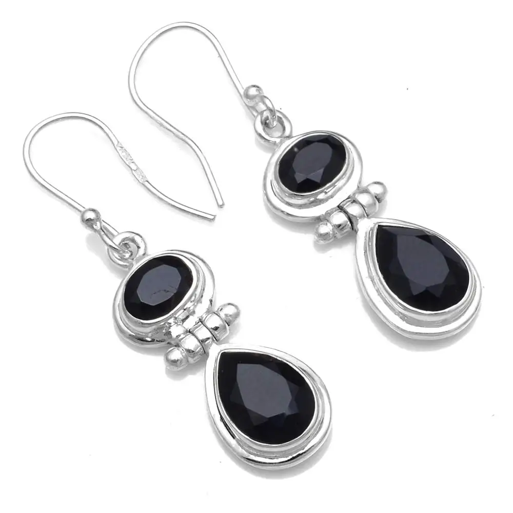 Genuine Black Onyx 925 Sterling Silver Earrings,40 mm, 2SE0531
Genuine Black Onyx 925 Sterling Silver Earrings,40 mm, 2SE0531