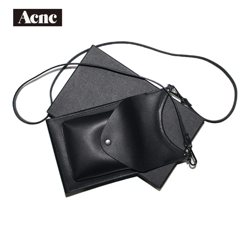 Фото Acnc legend мини-сумка из натуральной кожи с клапаном женская наплечная сумка кожаная