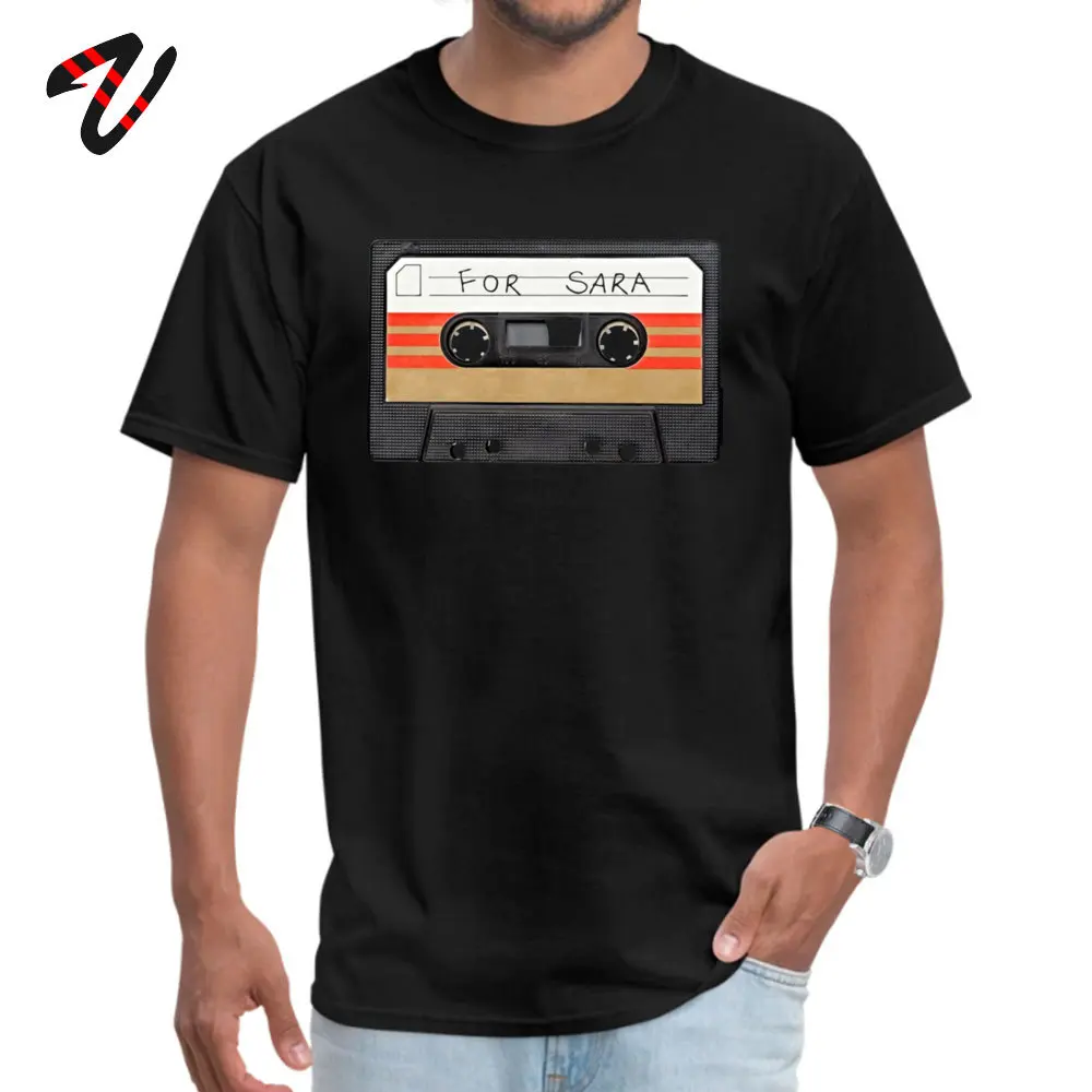 for sara O Neck T Shirts Summer Tees Short Sleeve 2019 Fashion 100% Cotton Personalized Tshirts Fitness Tight Mens for sara 9876 black