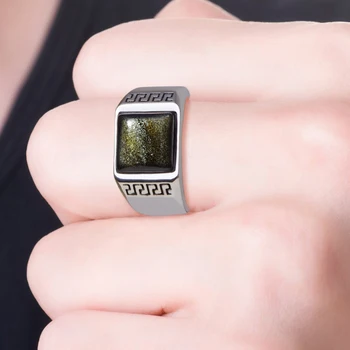 2020 Anillos Bague Femme Rings Anel Obsidian Implications Men's Ring S925 Mosaic And Golden Open Push Finger Mouth Adjustment
2020 Anillos Bague Femme Rings Anel Obsidian Implications Men's Ring S925 Mosaic And Golden Open Push Finger Mouth Adjustment
