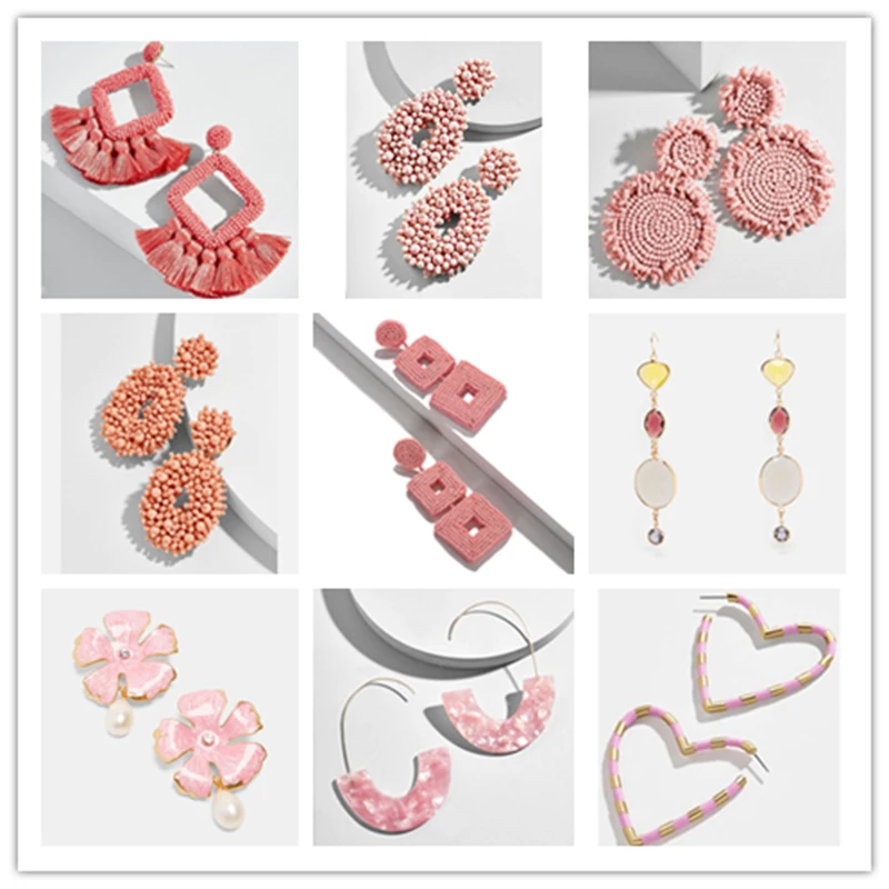 Dvacaman 2019 Trendy 30 Design Pink Tassel Beads Drop Earrings for Women Boho ZA Resin Statement Earrings Dangle Wedding Jewelry 
Dvacaman 2019 Trendy 30 Design Pink Tassel Beads Drop Earrings for Women Boho ZA Resin Statement Earrings Dangle Wedding Jewelry