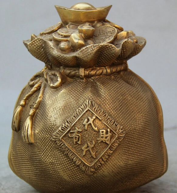 6" Chinese Folk Feng Shui Brass Rich Wealth Yuan Bao Copper cash Money Bag R0710
6" Chinese Folk Feng Shui Brass Rich Wealth Yuan Bao Copper cash Money Bag R0710