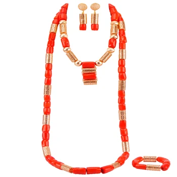 Luxury Nigerian Wedding Beads Orange Coral Jewelry Set Traditional African Wedding Bridal Statement Necklace Set Dubai RCBS01
Luxury Nigerian Wedding Beads Orange Coral Jewelry Set Traditional African Wedding Bridal Statement Necklace Set Dubai RCBS01