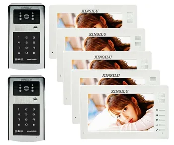 XINSILU New Wired 7 inch Video Door Phone Intercom Entry System 5 Monitors + 2 RFID Camera Home security intercom doorbell
XINSILU New Wired 7 inch Video Door Phone Intercom Entry System 5 Monitors + 2 RFID Camera Home security intercom doorbell