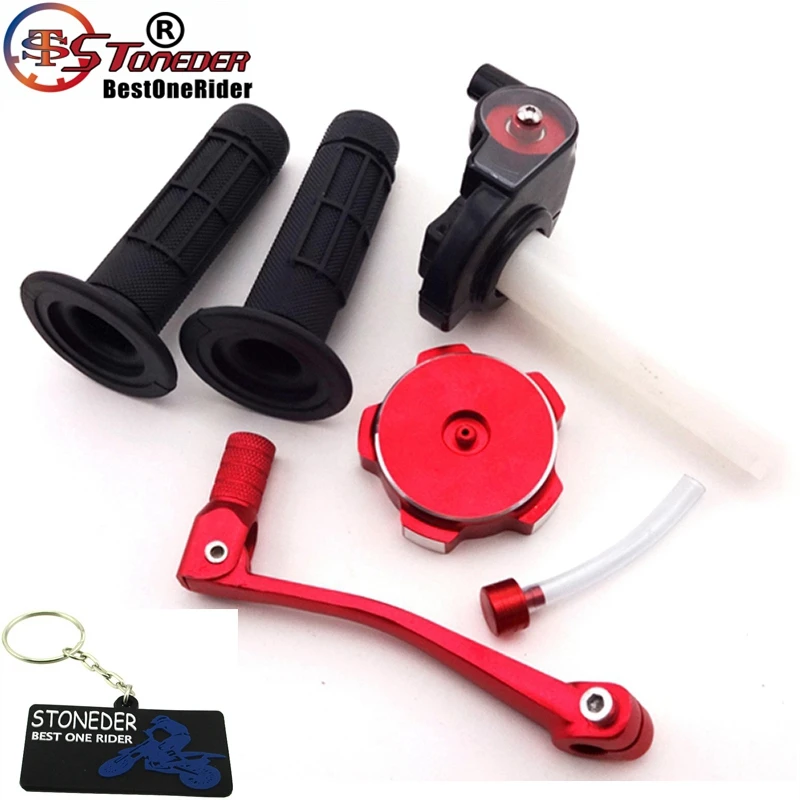 STONEDER Twist Throttle Handle Grips Tank Cap Cover Folding Gear Shifter Lever For CRF 50 70 TTR Thumpstar SSR Chinese Pit Bike
STONEDER Twist Throttle Handle Grips Tank Cap Cover Folding Gear Shifter Lever For CRF 50 70 TTR Thumpstar SSR Chinese Pit Bike