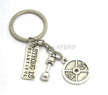 12pcs Dumbbell charm keychian Strong is Beautiful charm Keychain 25LBS 11.3kg charm Silver Color
12pcs Dumbbell charm keychian Strong is Beautiful charm Keychain 25LBS 11.3kg charm Silver Color