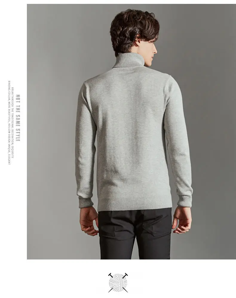 Brand MuLS Turtleneck Sweater Men Pullovers Spring Winter Thick High-Neck Male Sweater Jumpers Cotton Fleece Man knitwear Autumn 3
