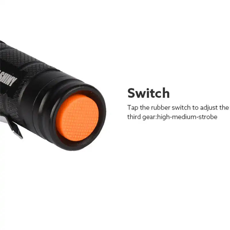 Multi Functional Mini Zoom Clip Flashlight Simple Coveient Structure Take Place powerful led flashlight rechargeable #4A29 (3)