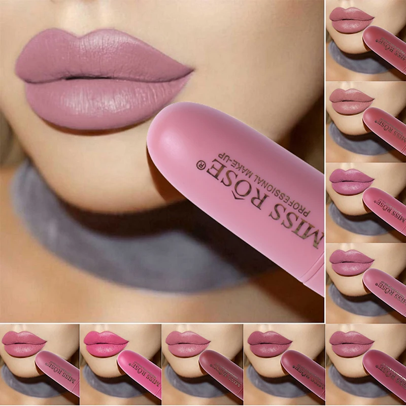 MISS ROSE Makeup Lips Sexy Matte Lipstick Waterproof Velvet Batom Pigments Nature Moisturizer Matte Lips Beauty 10 Colors
MISS ROSE Makeup Lips Sexy Matte Lipstick Waterproof Velvet Batom Pigments Nature Moisturizer Matte Lips Beauty 10 Colors