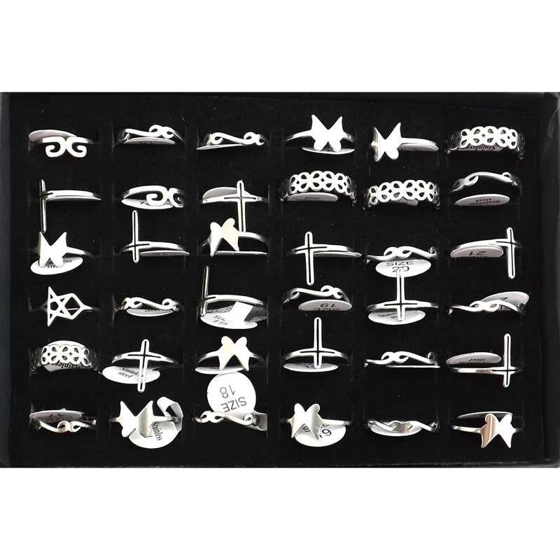 Simple Fashions Unibody Design Full Stainless steel Rings Mixed Styles 36pcs/lot
Simple Fashions Unibody Design Full Stainless steel Rings Mixed Styles 36pcs/lot