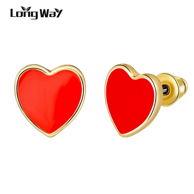 LongWay Romantic Fashion Brand Red Heart Stud Earrings For Women Cute Ethnic Gold Color Earrings Fashion Jewelry SER160153
LongWay Romantic Fashion Brand Red Heart Stud Earrings For Women Cute Ethnic Gold Color Earrings Fashion Jewelry SER160153