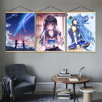 Home Decor Modern Wall Artwork Animation Your Name Picture Wooden Scroll Hanging Painting Nordic Canvas Poster Living Room Print
Home Decor Modern Wall Artwork Animation Your Name Picture Wooden Scroll Hanging Painting Nordic Canvas Poster Living Room Print