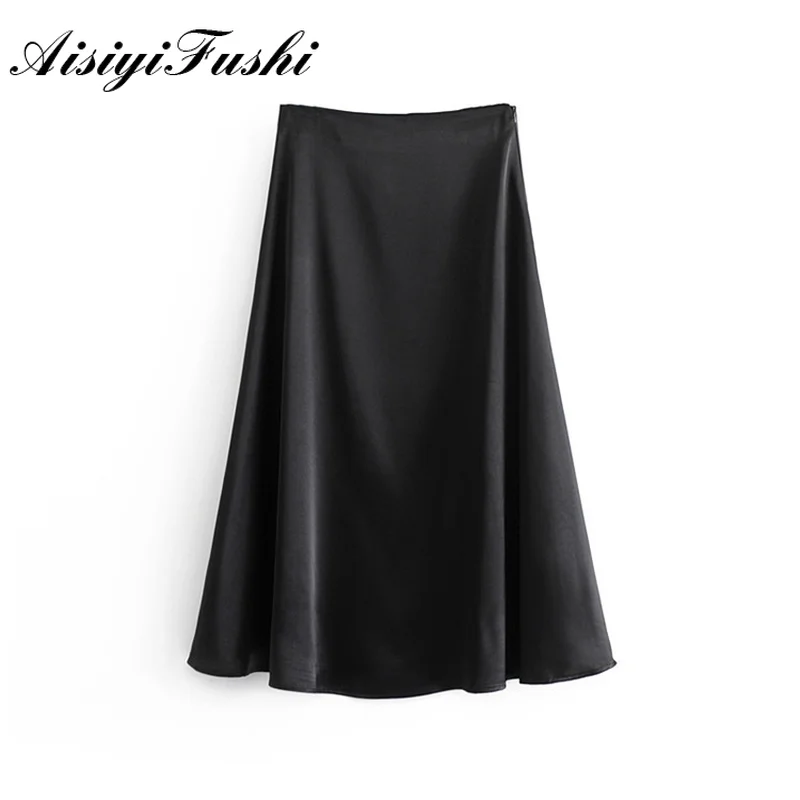 AISIYIFUSHI Spring New-Coming Black Midi SkirtsHigh Street Europen Style Women Skirts Smooth Satin High Quality Skirts 2019
AISIYIFUSHI Spring New-Coming Black Midi SkirtsHigh Street Europen Style Women Skirts Smooth Satin High Quality Skirts 2019