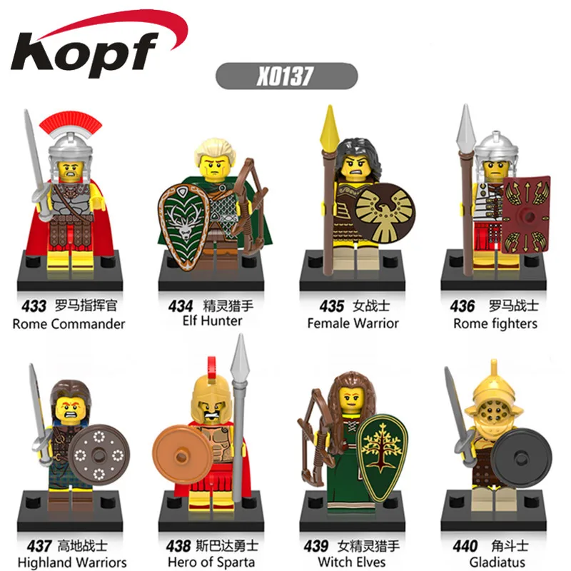 Super Heroes Gladiatus Medieval Knights Rome Commander Elf Hunter Highland Warrior Witch Elves Building Blocks Kids Toys X0137
Super Heroes Gladiatus Medieval Knights Rome Commander Elf Hunter Highland Warrior Witch Elves Building Blocks Kids Toys X0137