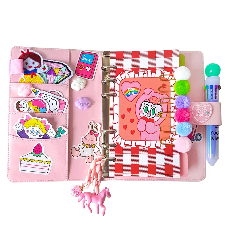 Korean pink girl heart loose leaf manual transparent diary DIY sticker notebook simple A6 sub-combination pen notebook
Korean pink girl heart loose leaf manual transparent diary DIY sticker notebook simple A6 sub-combination pen notebook