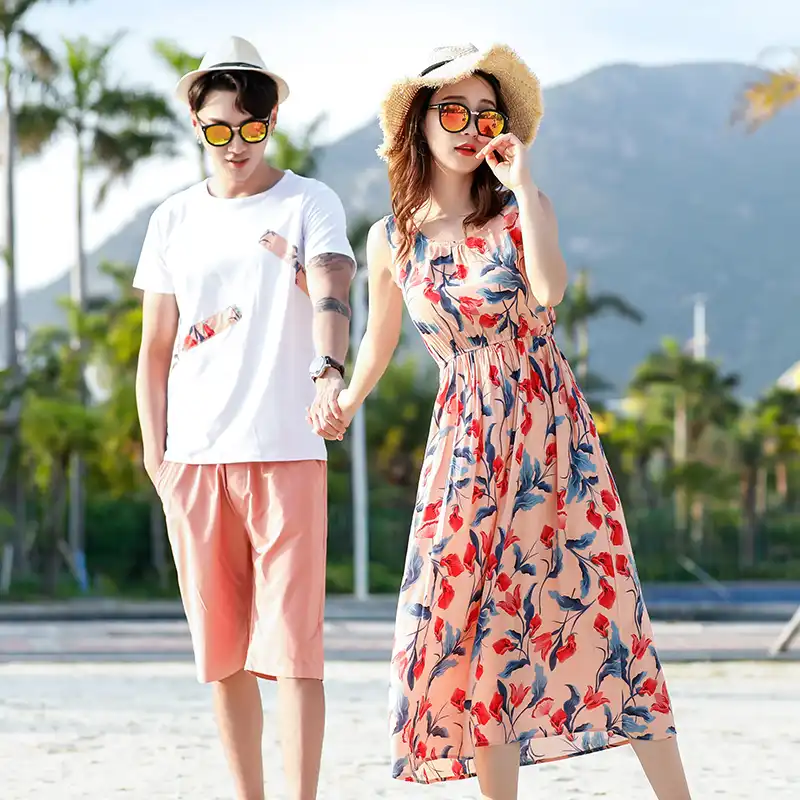 couple floral outfit