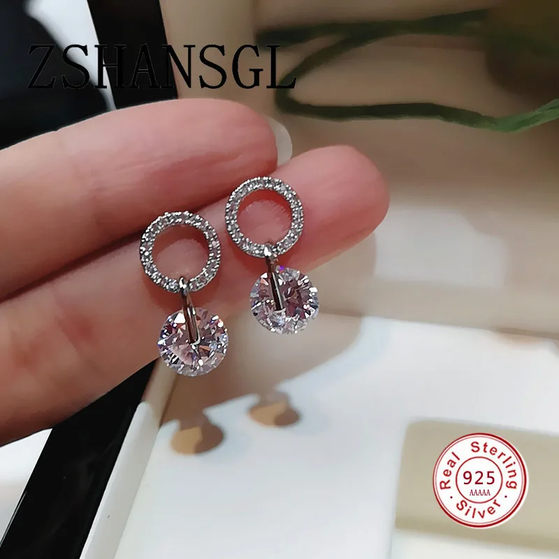 Luxury Female White Round Stud Earrings Fashion 925 Silver filled Wedding Jewelry Double Crystal Zircon Earrings For Women
Luxury Female White Round Stud Earrings Fashion 925 Silver filled Wedding Jewelry Double Crystal Zircon Earrings For Women