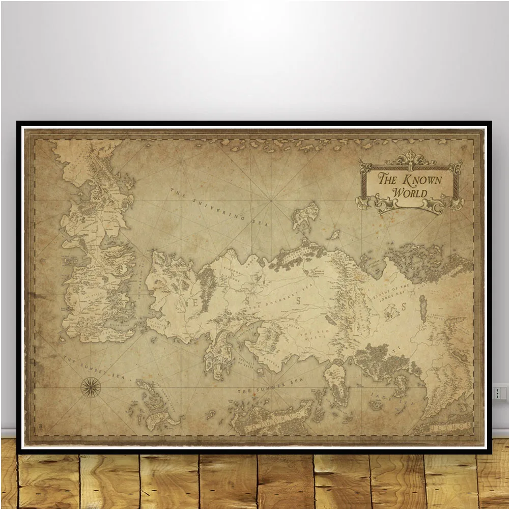 Posters and Prints GAME OF THRONES WORLD MAP Movie Poster Wall Art Picture Canvas Painting for Room Home Decor
Posters and Prints GAME OF THRONES WORLD MAP Movie Poster Wall Art Picture Canvas Painting for Room Home Decor