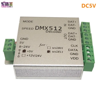 1 pcs WS2811 DC5V ws2812b DMX512 LED Controller dmx512 decoder for ws2812b led strips light moduels
1 pcs WS2811 DC5V ws2812b DMX512 LED Controller dmx512 decoder for ws2812b led strips light moduels