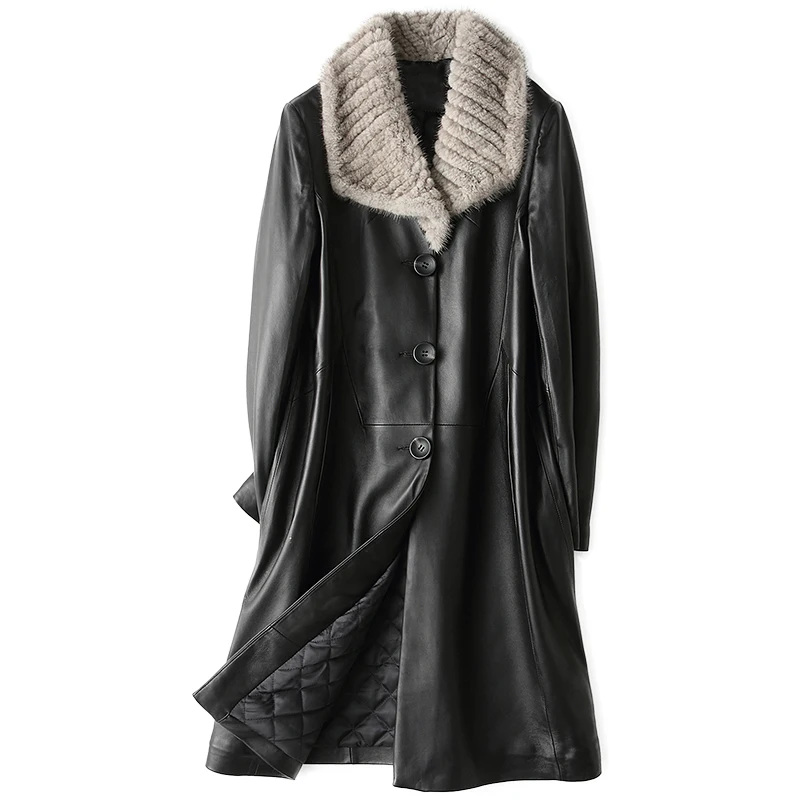 Women's Fur Coat Mink Fur Collar Real Genuine Leather Jacket Women Clothes 2019 Korean Spring Autumn Sheepskin Coat ZT2371
Women's Fur Coat Mink Fur Collar Real Genuine Leather Jacket Women Clothes 2019 Korean Spring Autumn Sheepskin Coat ZT2371