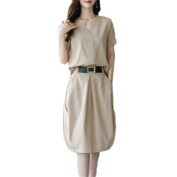 Set Women 2019 Summer Short-sleeve Korean New Khaki casual Sets Women's Slim O neck Wild T-shirt half skirt Two-piece Sets F349
Set Women 2019 Summer Short-sleeve Korean New Khaki casual Sets Women's Slim O neck Wild T-shirt half skirt Two-piece Sets F349