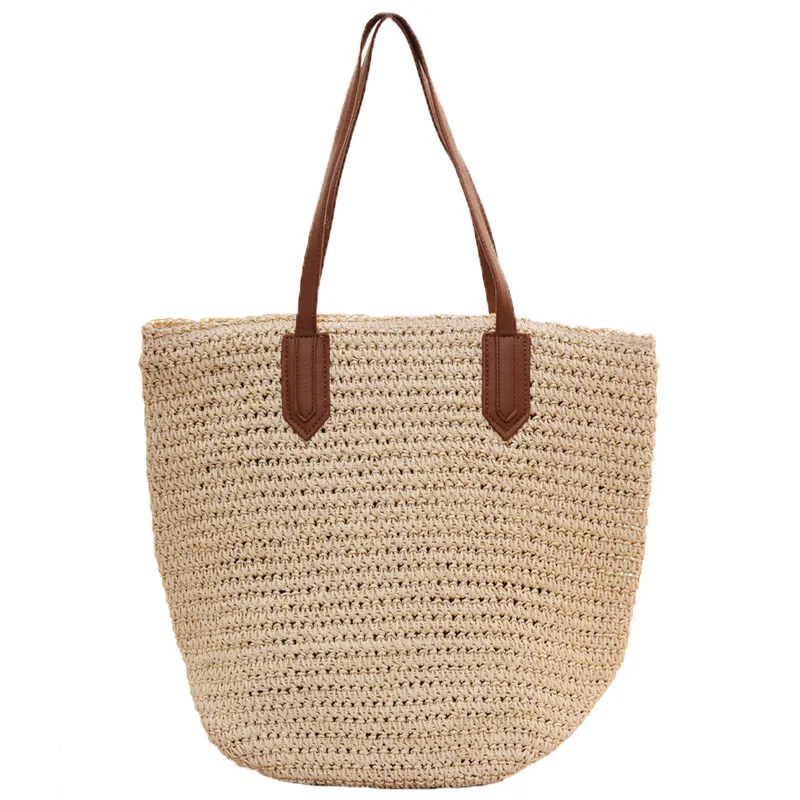 Фото Женская пляжная сумка соломенная большая вместительность - купить
