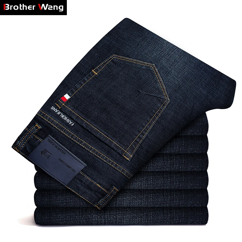 2019 Autumn New Men's Business Jeans Classic Style Blue Black Slim Fit Elastic Cotton Trousers Male High Quality Brand Pants
2019 Autumn New Men's Business Jeans Classic Style Blue Black Slim Fit Elastic Cotton Trousers Male High Quality Brand Pants