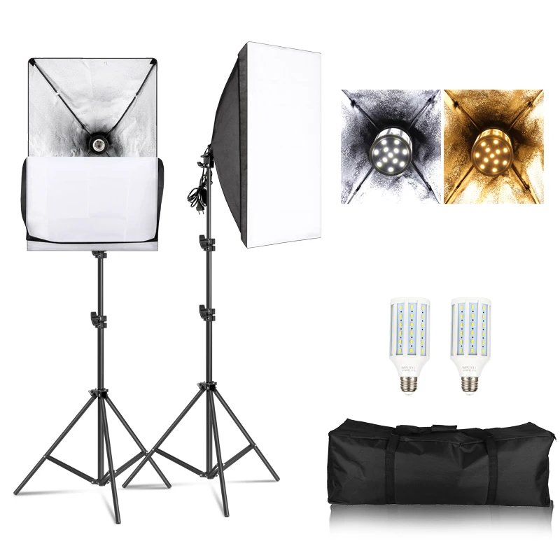 Photography Softbox Lightbox Kit 2 PCS E27 LED Photo Studio Camera Lighting Equipment 2 Softbox 2 Light Stand with Carry Bag
Photography Softbox Lightbox Kit 2 PCS E27 LED Photo Studio Camera Lighting Equipment 2 Softbox 2 Light Stand with Carry Bag